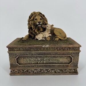 Lion And Lamb Resin Statue Corinthians 16:13 Religious Home Office‎ Decor